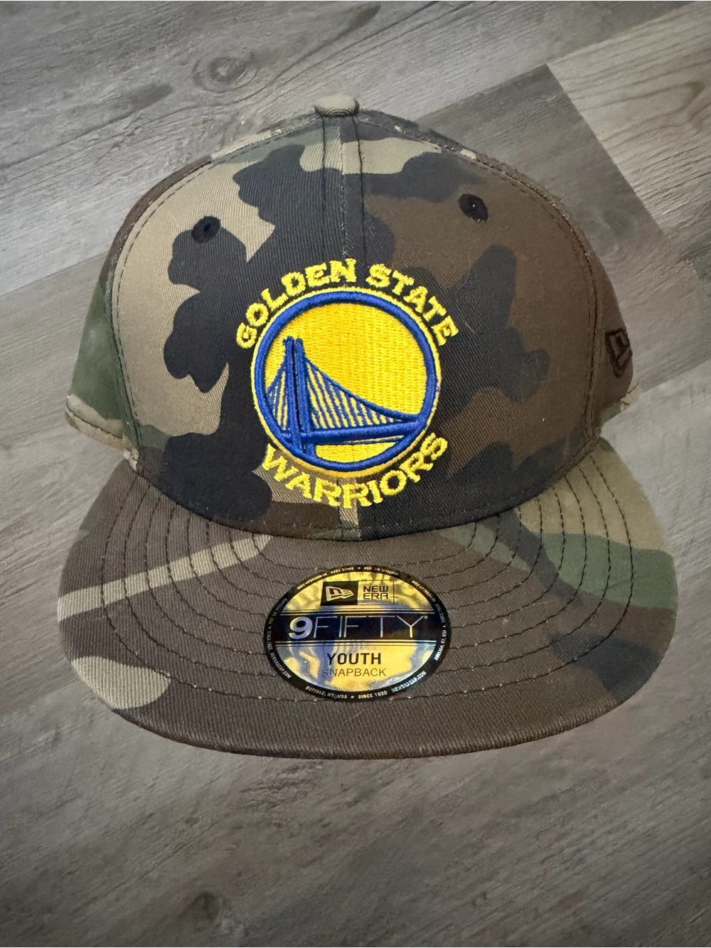 Golden State Warriors Camo New Era 9FIFTY Snapback Hat - Youth